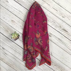 Vintage Ann Taylor Handkerchief Scarf Retro Floral